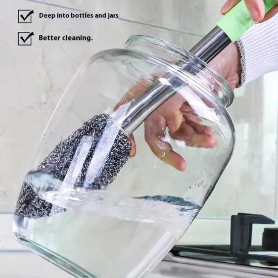 Long Handle Steel Wire Bottle Cleaning Brush Cleaning Accessories