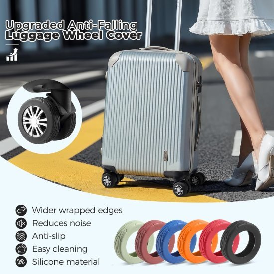 Luggage Wheel Silicone Protector Cover 8PCS Home Improvement