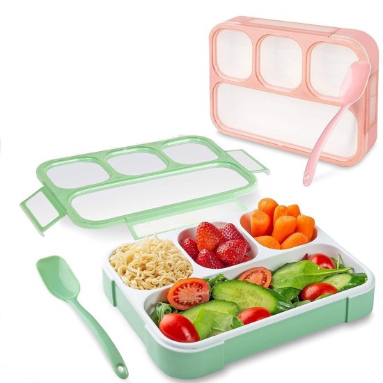 Lunch Box 4 Compartment With Spoon Home & Kitchen