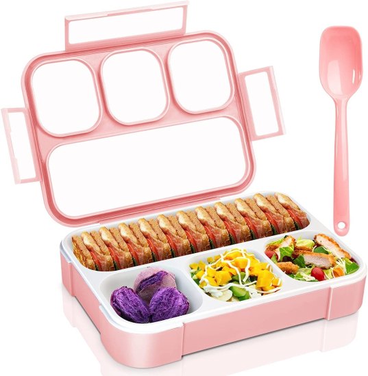 Lunch Box 4 Compartment With Spoon Home & Kitchen
