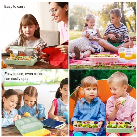 Lunch Box 4 Compartment With Spoon Home & Kitchen