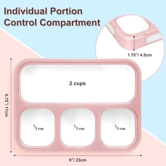 Lunch Box 4 Compartment With Spoon Home & Kitchen