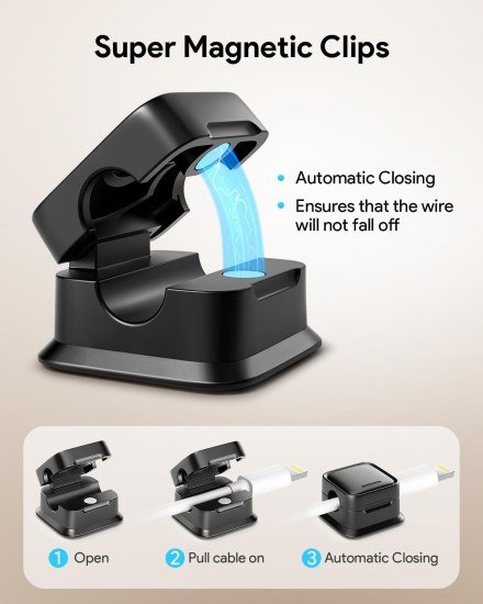 Magnetic Cable Clip Organizer Cord Holder Mobile Accessories