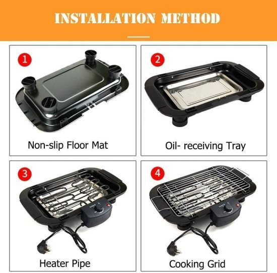 Metal Electric Barbeque Grill BBQ Home & Kitchen