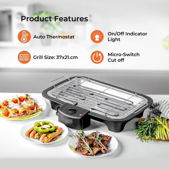 Metal Electric Barbeque Grill BBQ Home & Kitchen