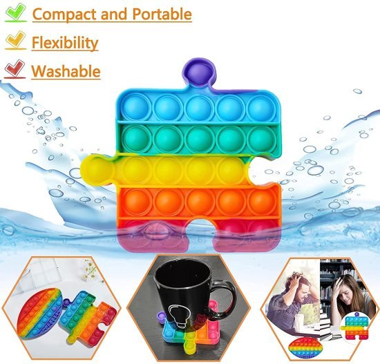 Puzzle Fidget Pop it Rainbow Toy Toys