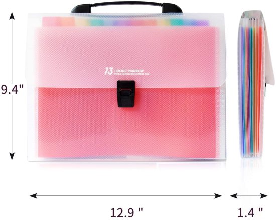 Rainbow File Folder 13 Pocket Office & Stationery