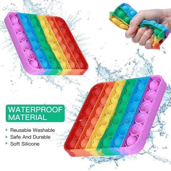 Square Fidget Pop it Rainbow Toy Toys