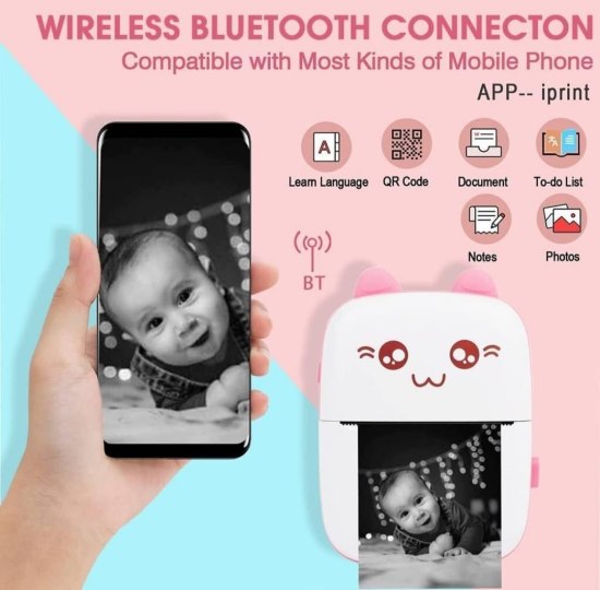 Rechargeable Mini Bluetooth Thermal Printer Office & Stationery