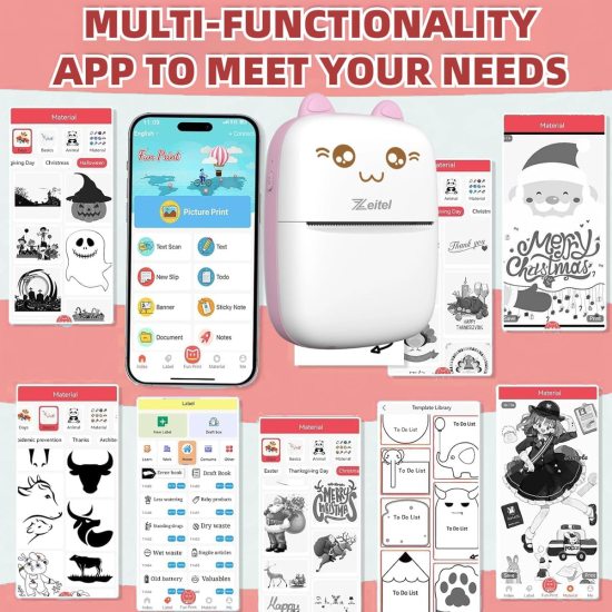 Rechargeable Mini Bluetooth Thermal Printer Office & Stationery