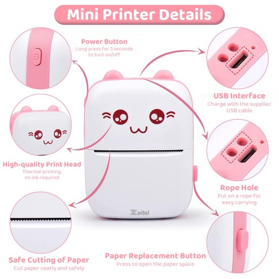 Rechargeable Mini Bluetooth Thermal Printer Office & Stationery