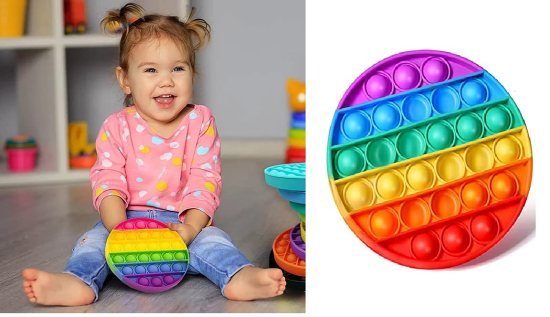 Round Fidget Pop it Rainbow Toy Toys