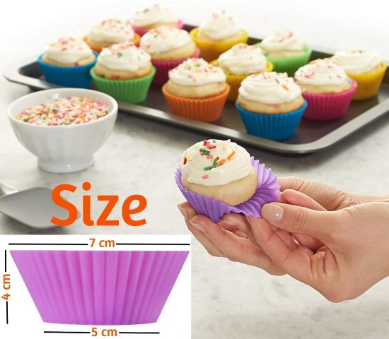 Silicon Cupcake Mould  set of 12  Round Muffin Moulds Kitchenware