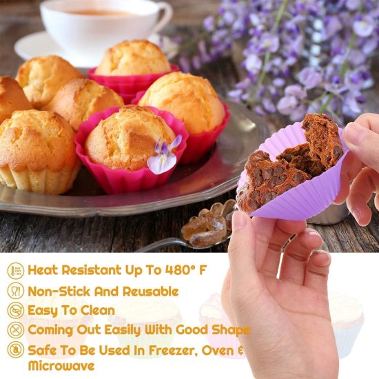 Silicon Cupcake Mould  set of 12  Round Muffin Moulds Kitchenware