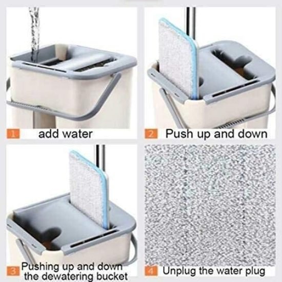 Scratch Microfiber Flat Mop 2 pad Cleaning Accessories