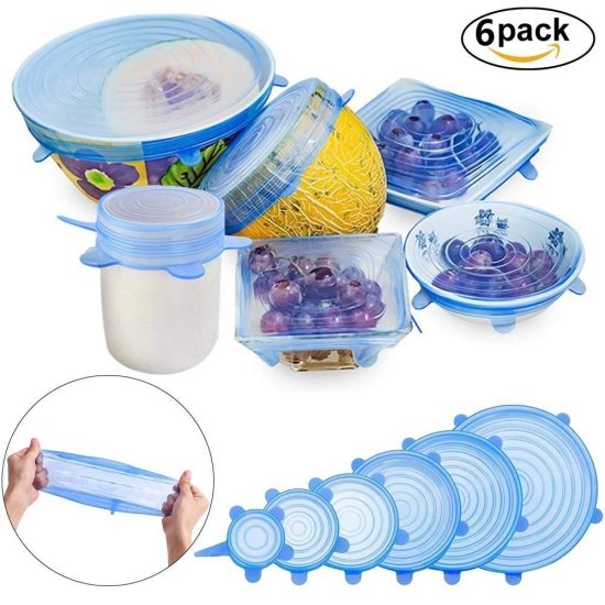 6 Pcs Silicone Lid Cover Silicon Lids Kitchenware