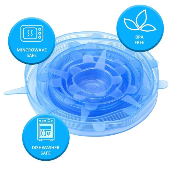6 Pcs Silicone Lid Cover Silicon Lids Kitchenware