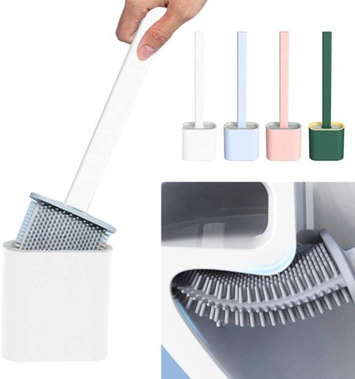 Silicon Toilet Brush With Sticker Hook Cleaning Accessories