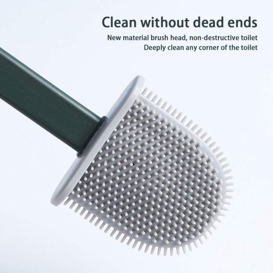 Silicon Toilet Brush With Sticker Hook Cleaning Accessories