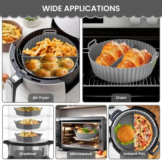 Silicone Air Fryer Liners Pot 1pcs Home & Kitchen