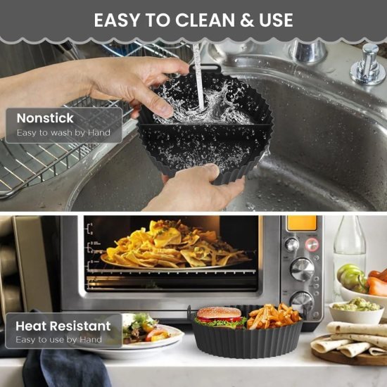 Silicone Air Fryer Liners Pot 1pcs Home & Kitchen