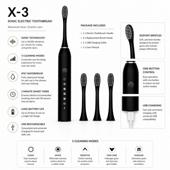 Sonic Electric Toothbrush Personal Care