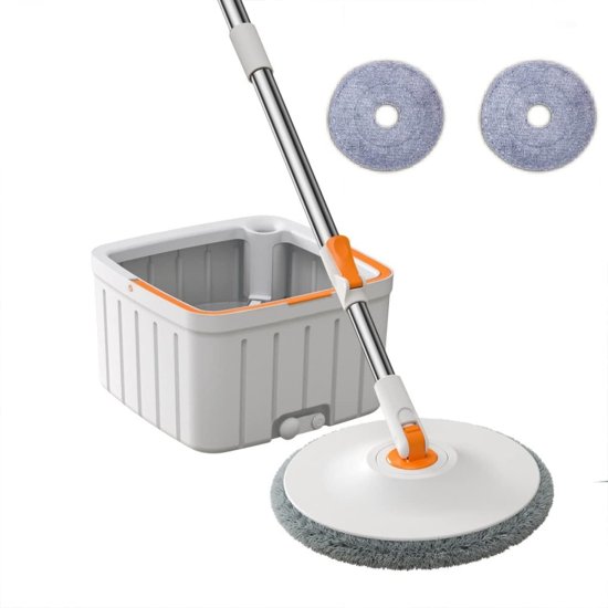 Spin Mop Bucket with 2 Microfiber Refills 