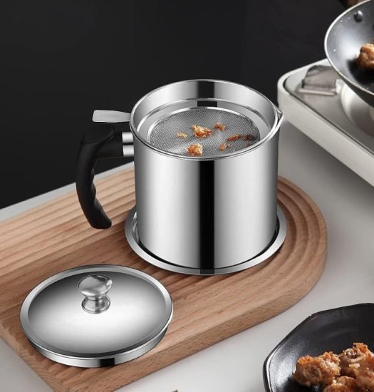 Stainless Steel Oil Filter Pot Kitchenware