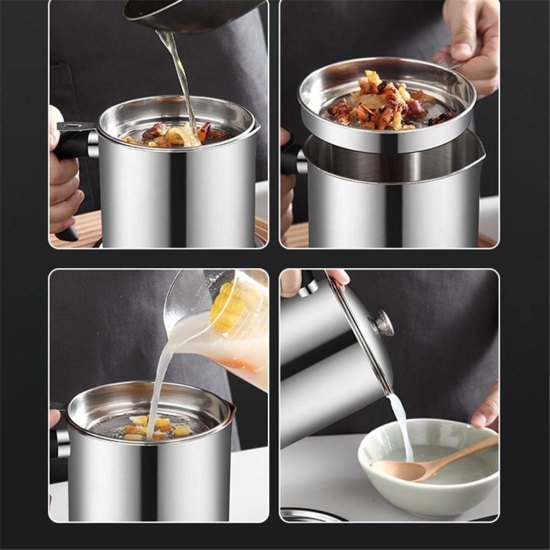 Stainless Steel Oil Filter Pot Kitchenware