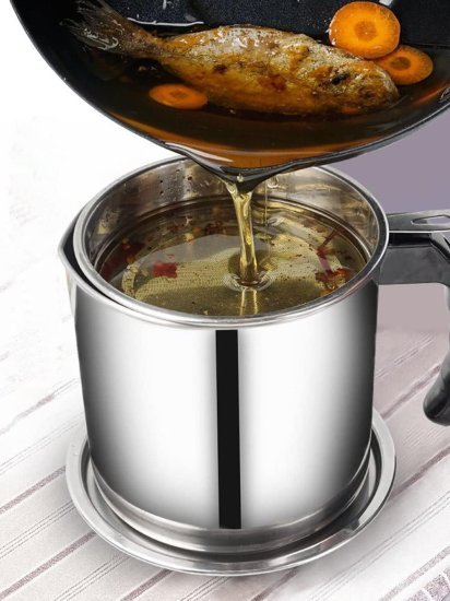 Stainless Steel Oil Filter Pot Kitchenware