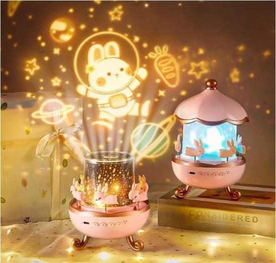 Star Projector Bunny Night Light Rabbits Night Light Home Improvement