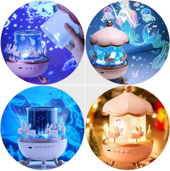 Star Projector Bunny Night Light Rabbits Night Light Home Improvement