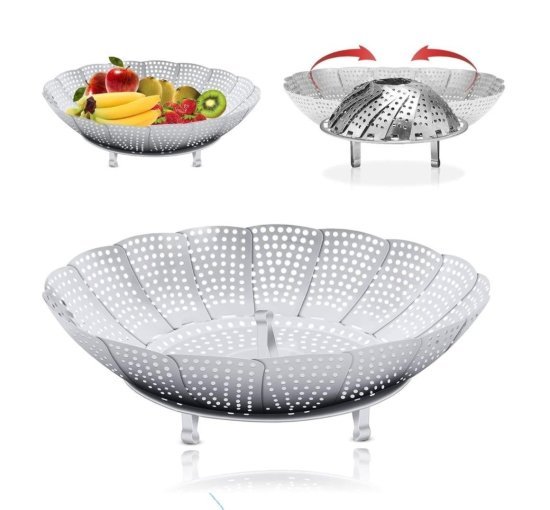 Steel Foldable Steam Basket 