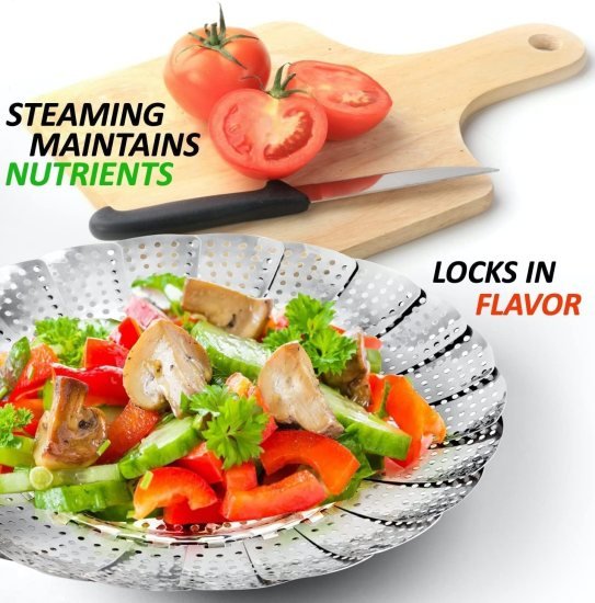 Steel Foldable Steam Basket Kitchenware