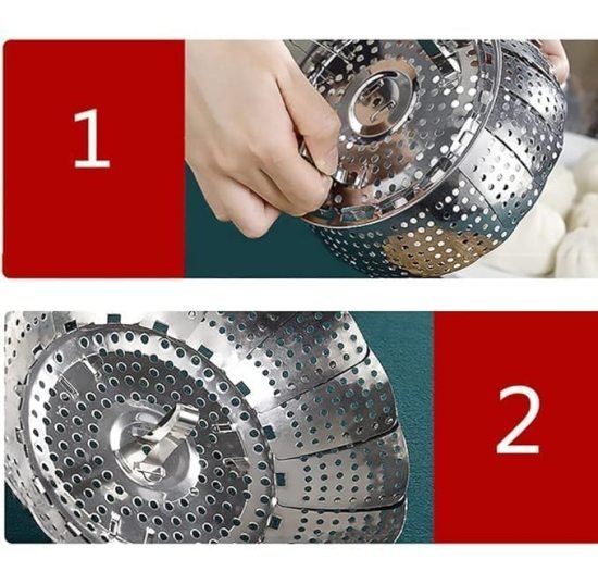 Steel Foldable Steam Basket Kitchenware