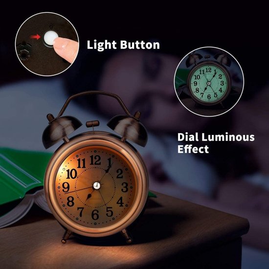 13 CM Twin Bell Copper Alarm Clock Home Improvement