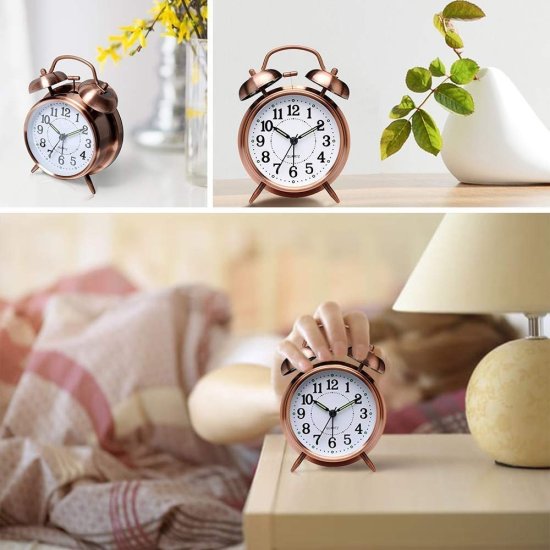 13 CM Twin Bell Copper Alarm Clock Home Improvement