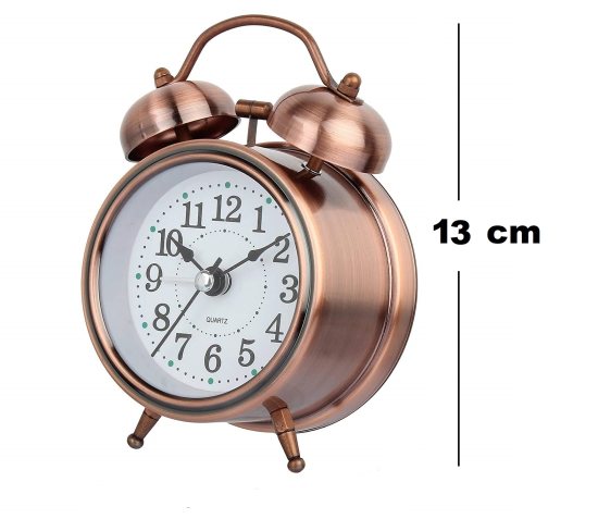 13 CM Twin Bell Copper Alarm Clock Home Improvement