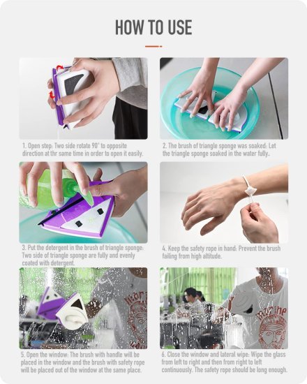 Triangle Magnetic Glass Cleaner Home Improvement