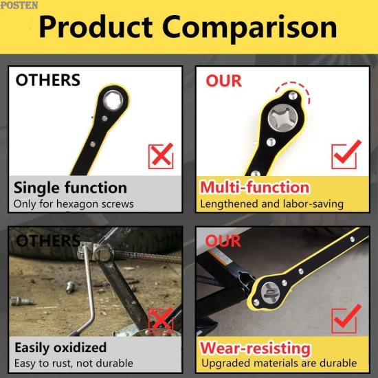 Universal Car Jack Wrench Automotive
