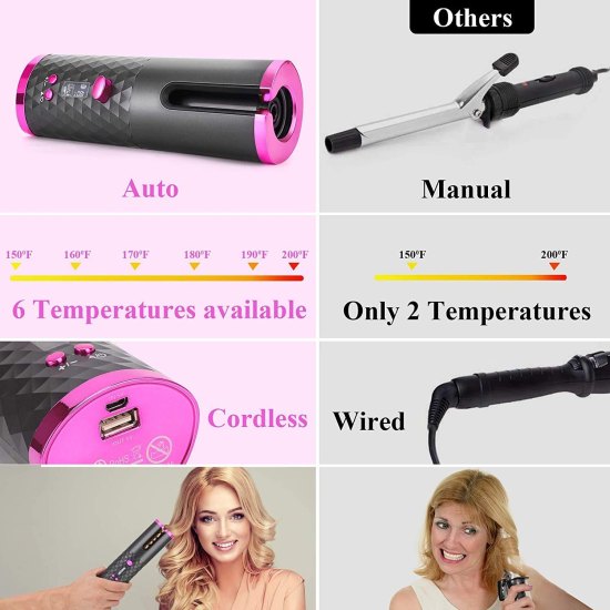 Hair Curler Adjustable Temperature usb Rechargeable  Beauty Products