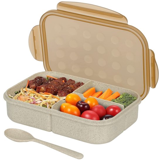 Lunch Box 3 Compartment with Spoon 