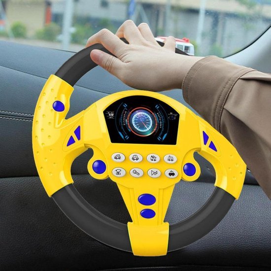 Yellow Kids Simulated Steering Wheel Toys