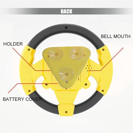 Yellow Kids Simulated Steering Wheel Toys