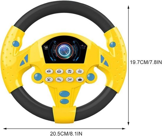 Yellow Kids Simulated Steering Wheel Toys